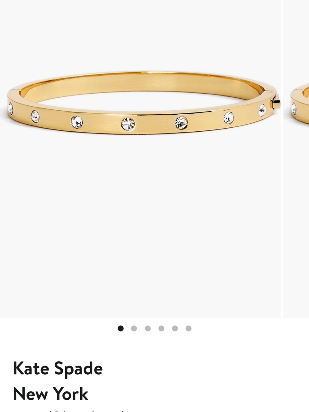 kate spade Gold Crystal-Stud Slim Bangle Bracelet